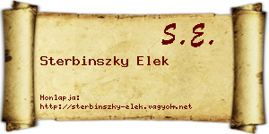 Sterbinszky Elek névjegykártya